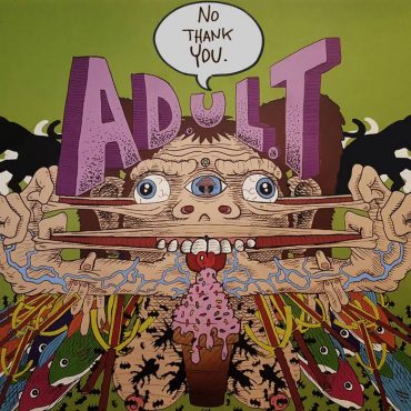 The trippy covert art for "No, thank you."