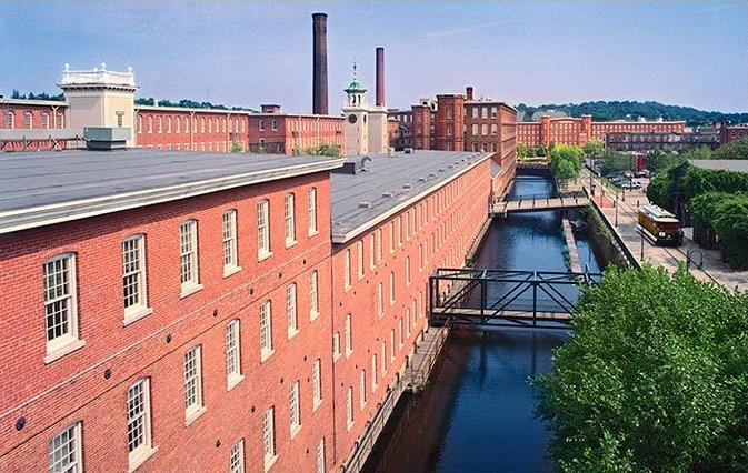 Historic Downtown Lowell's famed Mill buildings