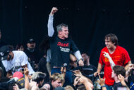 Fiddlehead's Pat Flynn with some help from the Lynch Family Skatepark faithful